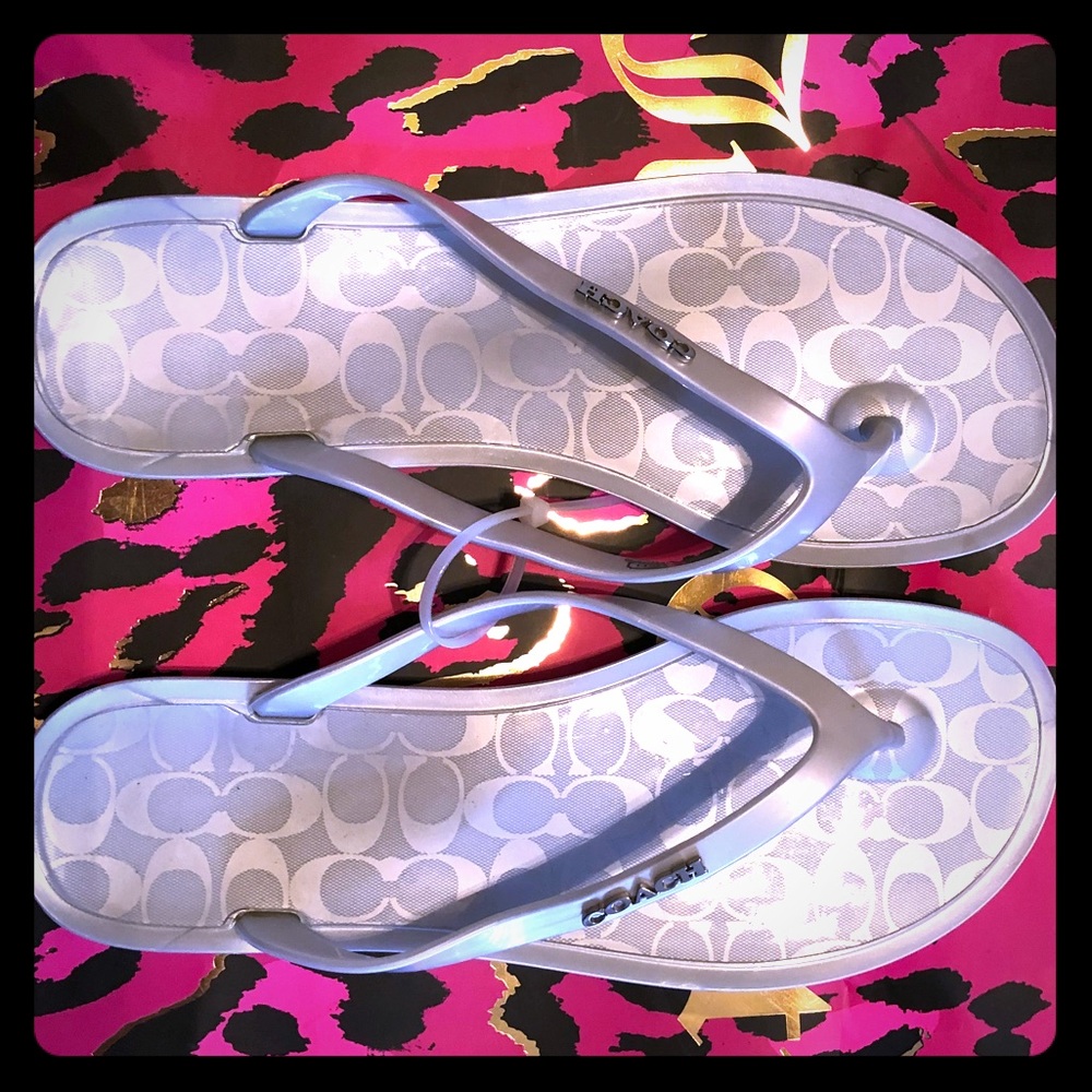 Grey Coach Flip Flops